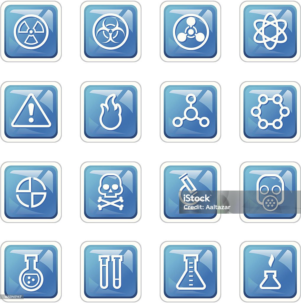 Science Icons -ダークブルー - アイコンのロイヤリティフリーベクトルアート