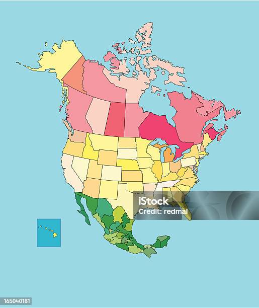 Американский Провинции — стоковая векторная графика и другие изображения на тему США - США, Карта, Мексика