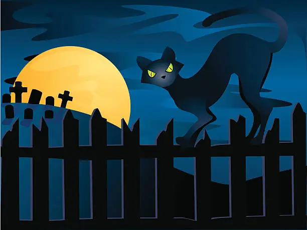 Vector illustration of Graveyard Cat