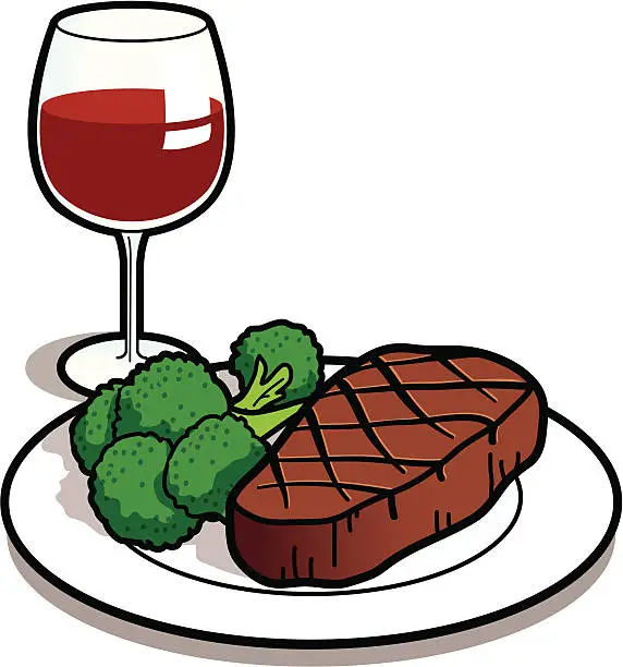 Vector illustration of Steak Dinner