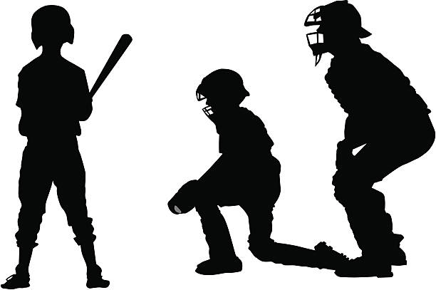 ilustrações de stock, clip art, desenhos animados e ícones de jogar com bola - baseball catcher baseball umpire batting baseball player