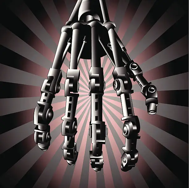 Vector illustration of Mechanical hand