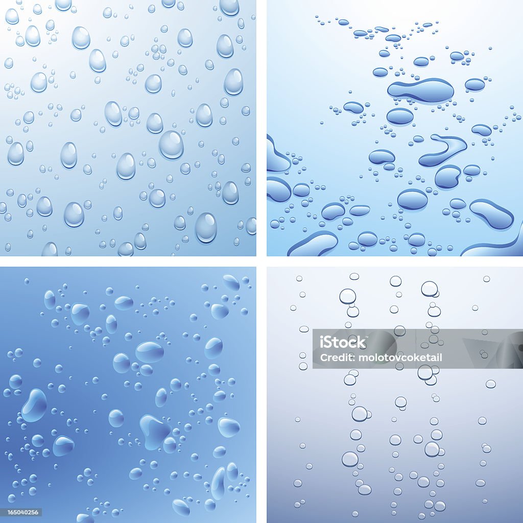 bubbles and droplets 4 different vector droplets and bubbles. Blue stock vector