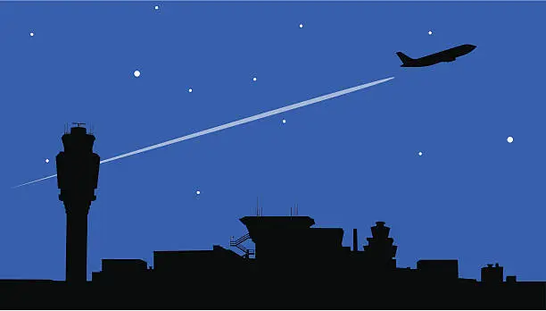 Vector illustration of Night Flight