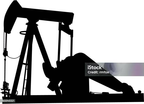 Pumpjack Vector - Arte vetorial de stock e mais imagens de Abastecer - Abastecer, Bomba Petrolífera, Cena Rural