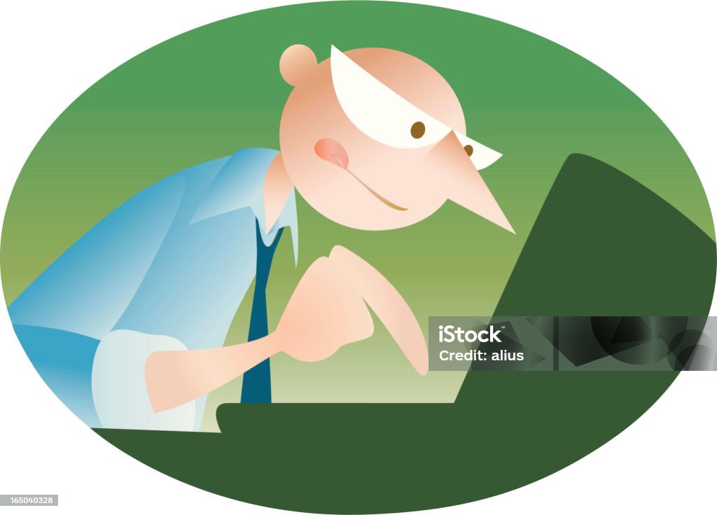 Button Computer. Man Computerman Stock Illustration - Download Image Now - Adult, Characters ...