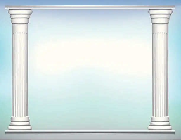 Vector illustration of Two Doric Columns of Marble or Stone