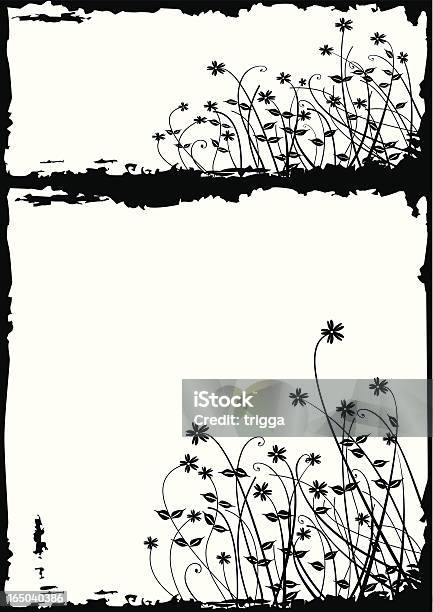 Fond Floral Grunge Vecteurs libres de droits et plus d'images vectorielles de Angle - Angle, Branche - Partie d'une plante, Carré - Forme bidimensionnelle