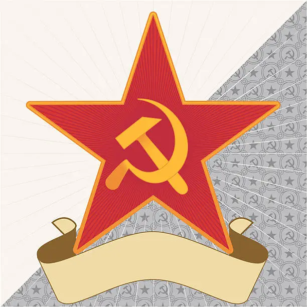 Vector illustration of Star, Hammer and Sickle