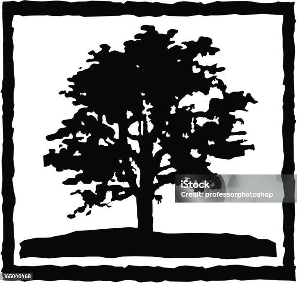 Oak Tree Stock Illustration - Download Image Now - Black Color, Illustration, Nature