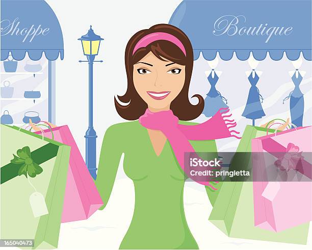 Shopping De Noëljpeg Inclus Vecteurs libres de droits et plus d'images vectorielles de Adulte - Adulte, Boutique, Cadeau
