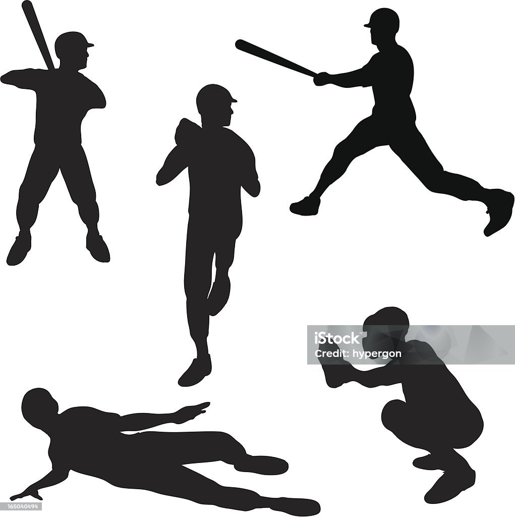 Baseball-Silhouette Kollektion (Vektor jpg - Lizenzfrei Vektor Vektorgrafik