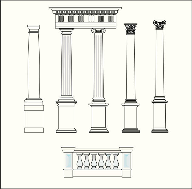 pięć klasyczny zamówienia - corinthian stock illustrations