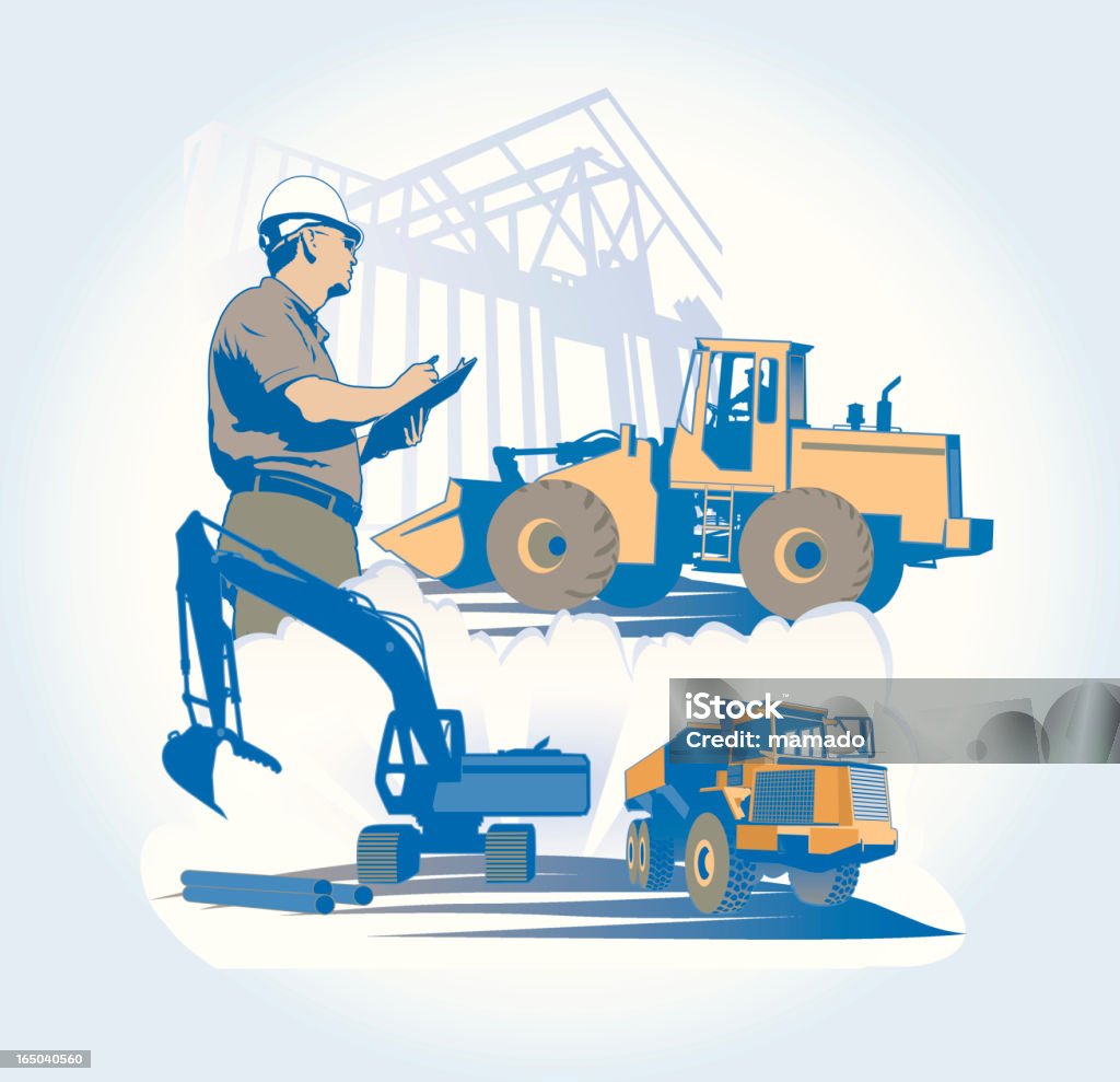 Construction : Entrepreneur/Ingénieur - clipart vectoriel de Hommes libre de droits