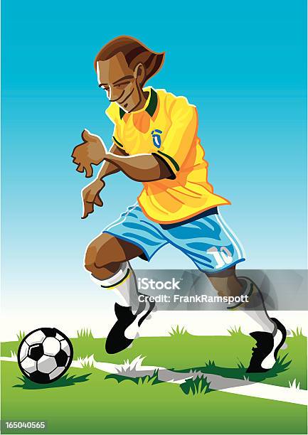 カットイラストサッカー選手黄色 - サッカー国際大会のベクターアート素材や画像を多数ご用意 - サッカー国際大会, 1人, イラストレーション