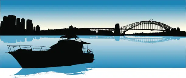 Vector illustration of Sydney Harbour Australia