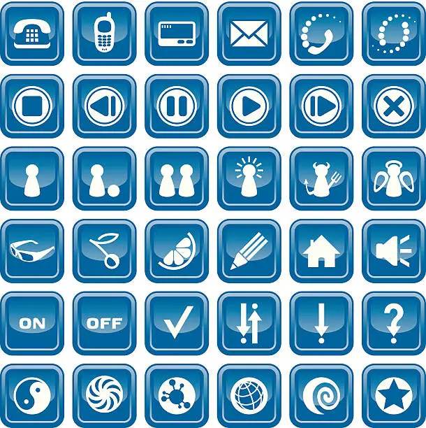 Vector illustration of Icons / Buttons (Vector)