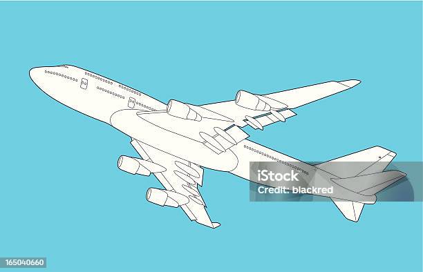 Самолёт 747 — стоковая векторная графика и другие изображения на тему Авиакосмическая промышленность - Авиакосмическая промышленность, Авиационное крыло, В стиле минимализма