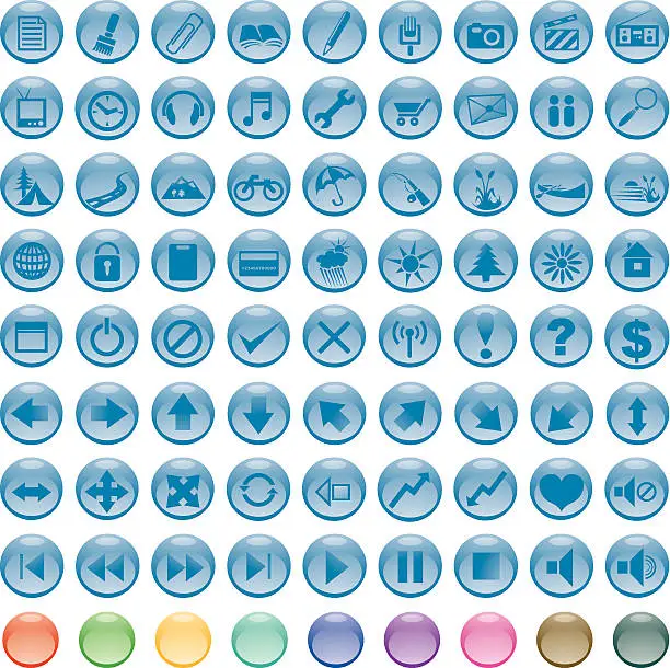 Vector illustration of Glossy Buttons