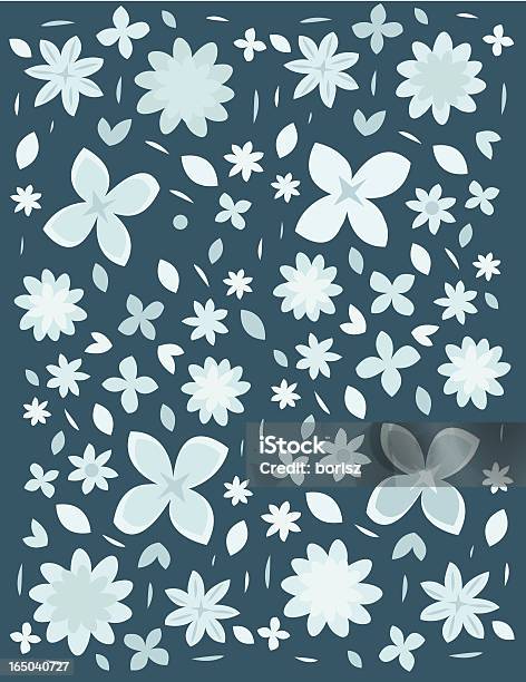Snowflowers - Immagini vettoriali stock e altre immagini di Blu - Blu, Cadere, Colore verde