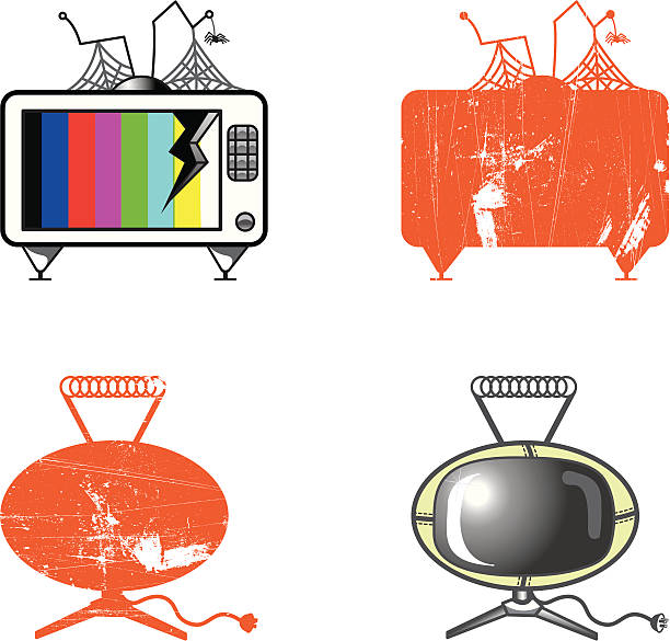 Retro Televisions (vector-vision) vector art illustration