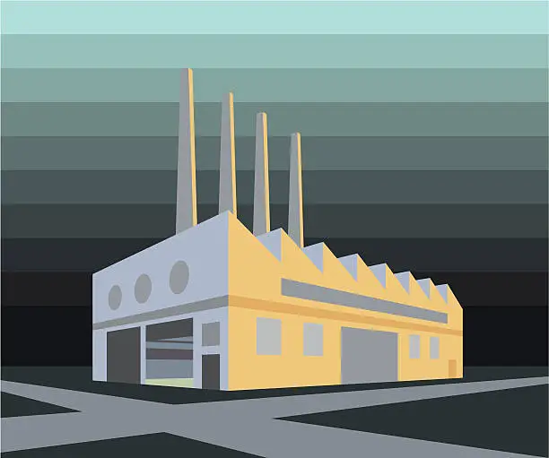 Vector illustration of Factory building (vector)