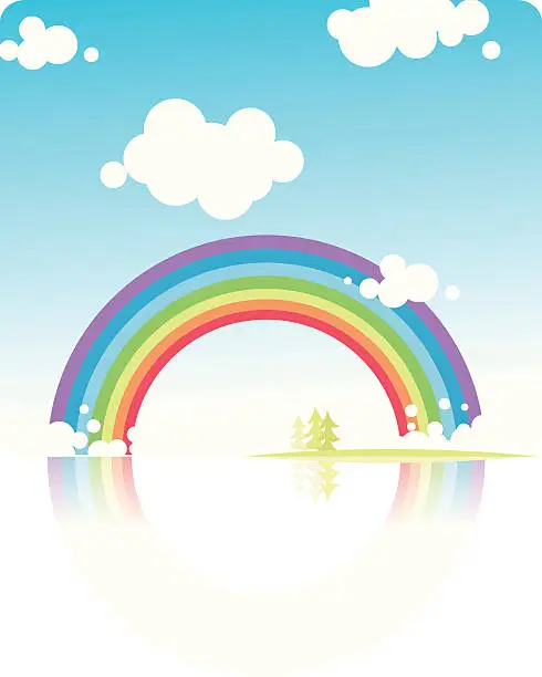 Vector illustration of Rainbow natural design.