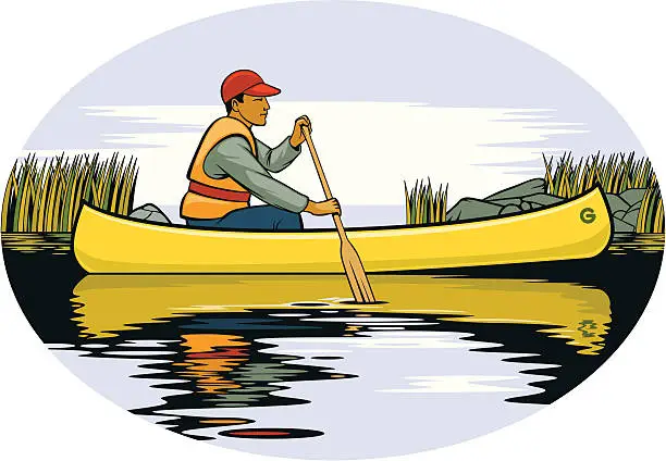 Vector illustration of Canoe