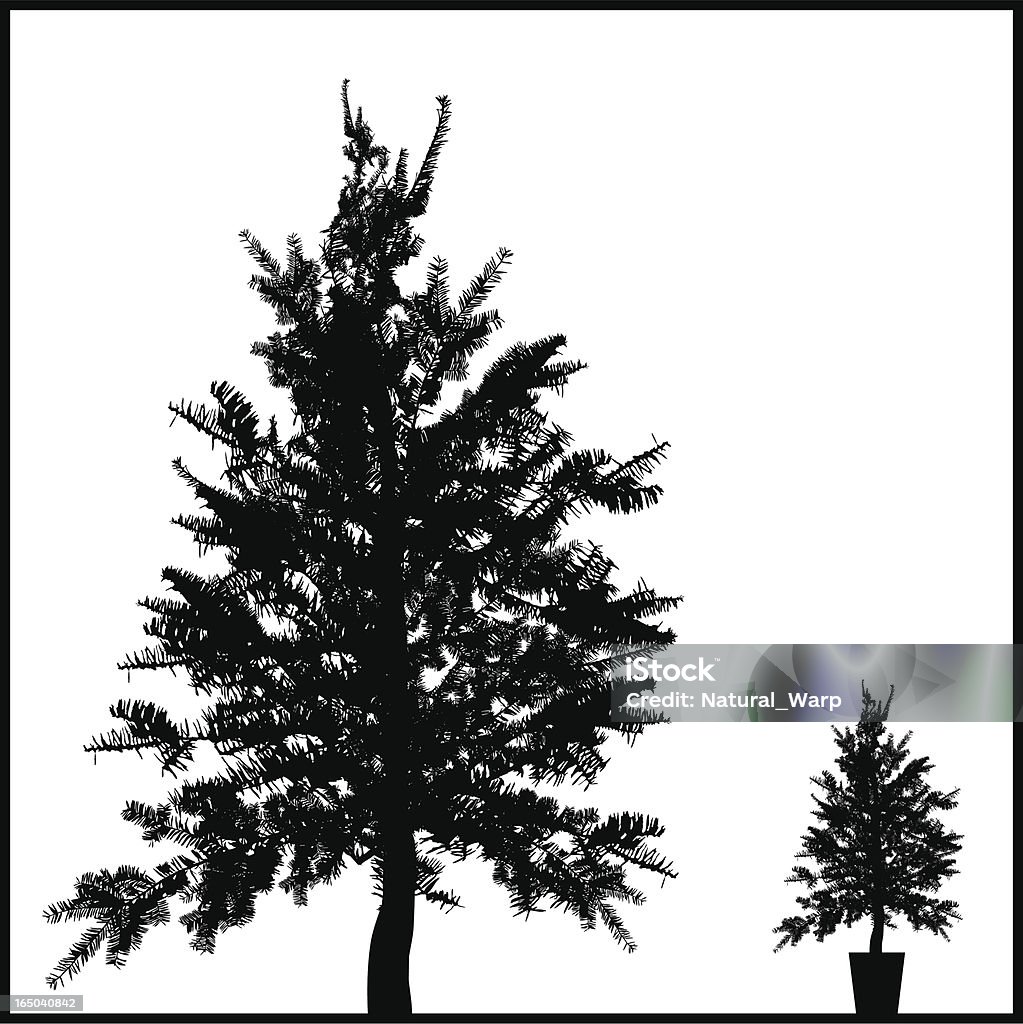 Xmastree silhouette easy to use silhouette Two Objects stock vector