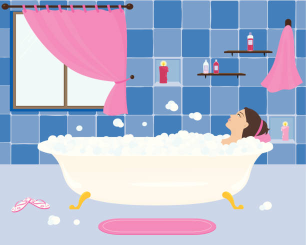 illustrations, cliparts, dessins animés et icônes de chill out-jpeg inclus - soaking tub