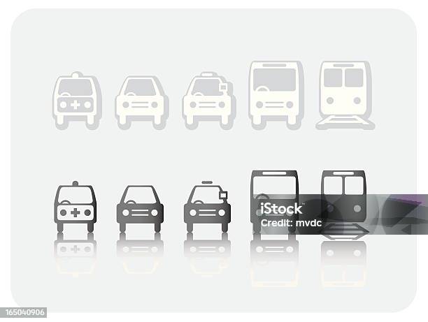 Ícones De Transporte Vector - Arte vetorial de stock e mais imagens de Ambulância - Ambulância, Autocarro, Cidade