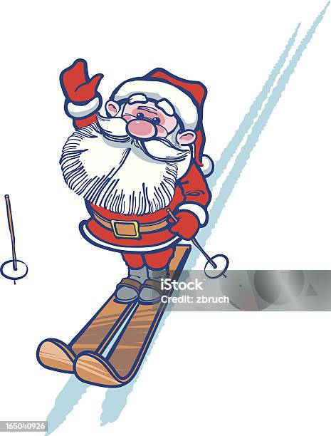 Santa Claus Skieur Vecteurs libres de droits et plus d'images vectorielles de Arts Culture et Spectacles - Arts Culture et Spectacles, Barbe, Ceinture - Accessoire