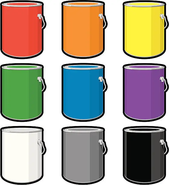 Vector illustration of Paint Can Colors (Vector & Raster)