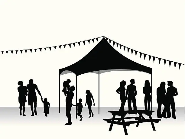 Vector illustration of Picnic Tent Vector Silhouette