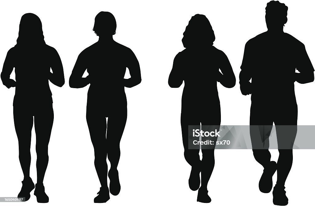 Jogging Couples ( Vector ) Jogging couples. Silhouette. Active Lifestyle stock vector