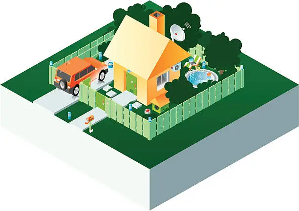 Vector illustration of Isometric house.