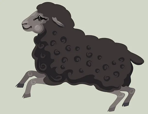 Vector illustration of Black Sheep