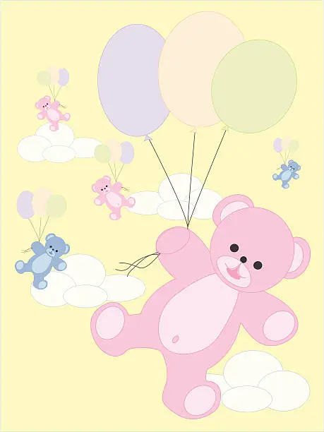 Vector illustration of Teddy Balloons