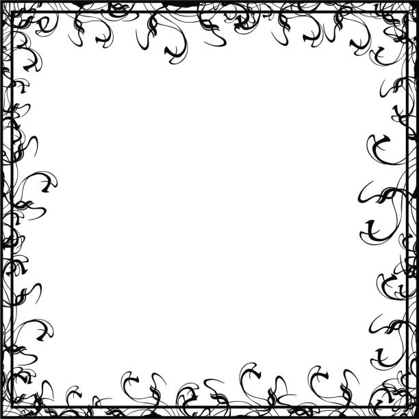 double frame - floral pattern decor art backgrounds stock-grafiken, -clipart, -cartoons und -symbole