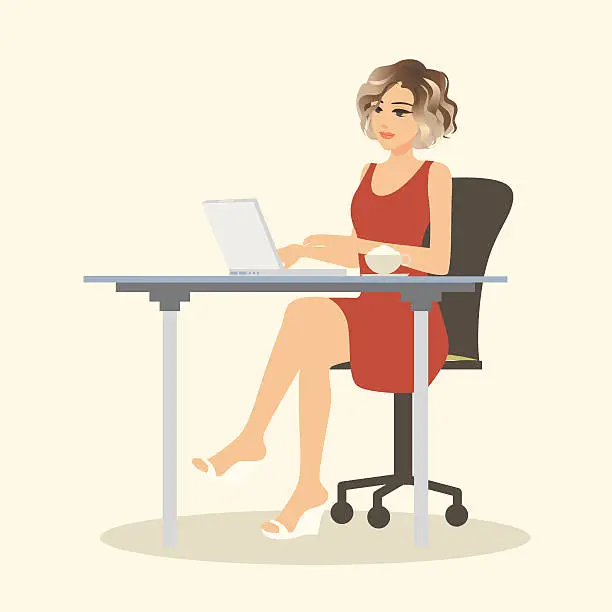 Vector illustration of business woman