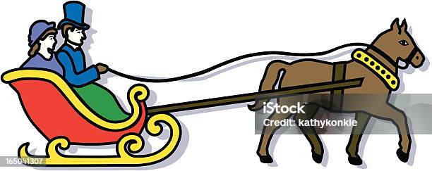 Weihnachten Viktorianischen Schlitten Stock Vektor Art und mehr Bilder von Schlitten - Tierantrieb - Schlitten - Tierantrieb, Pferd, Viktorianischer Stil
