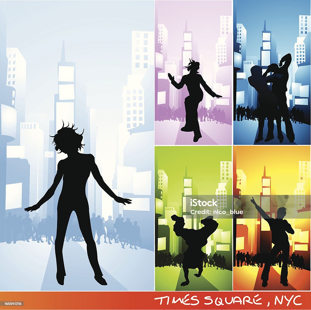 Время вечеринки-Таймс-Сквер, Нью-Йорк - Векторная графика Нью-Йорк роялти-фри