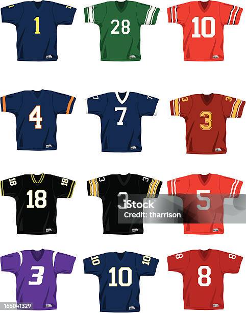 Vetores de Vetor Camisas De Futebol e mais imagens de Camisa de Futebol Americano - Camisa de Futebol Americano, Jersey, Jérsei