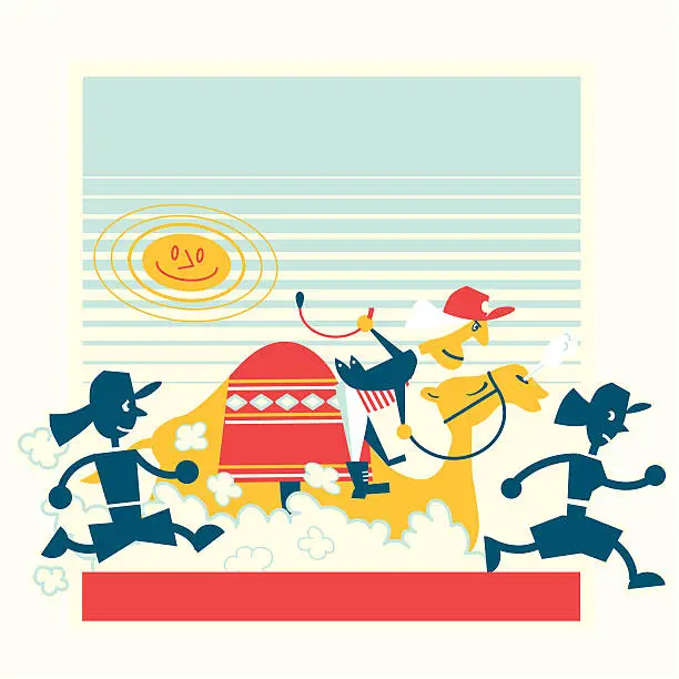 Vector illustration of Beach Running Race