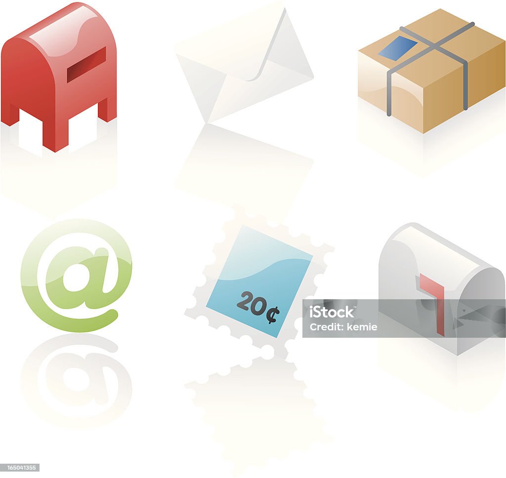 Błyszczący ikony: mail - Grafika wektorowa royalty-free (Koperta)