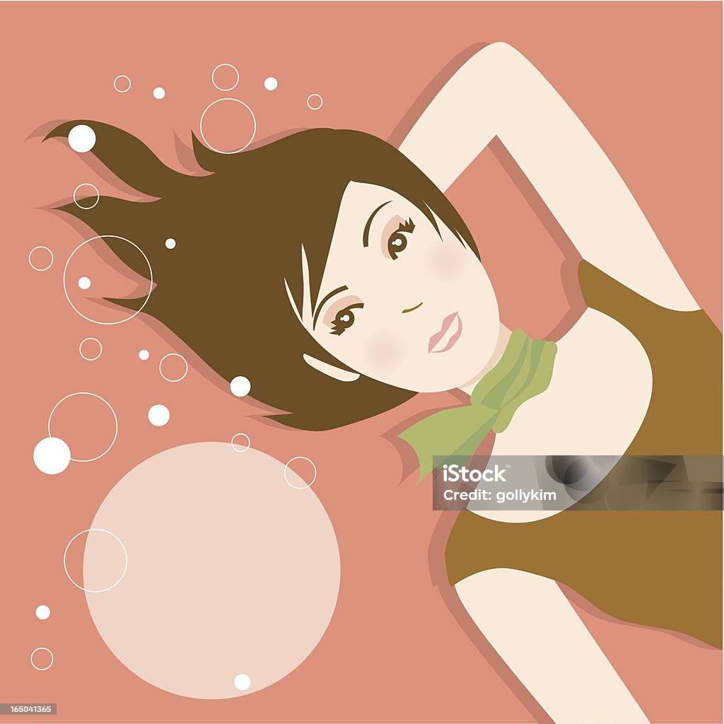 Daydream With her eyes open, she thinks... Adult stock vector
