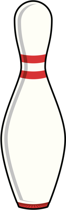 An isolated bowling pin for your use.