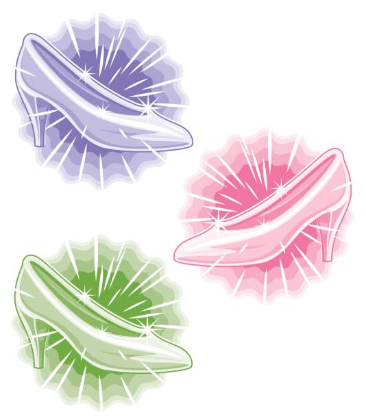 Glass Slipper vector art illustration