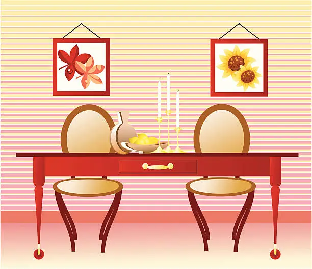 Vector illustration of Dining room