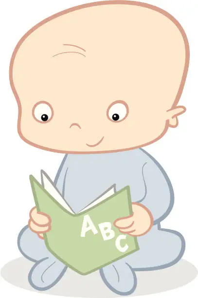 Vector illustration of Baby Reads